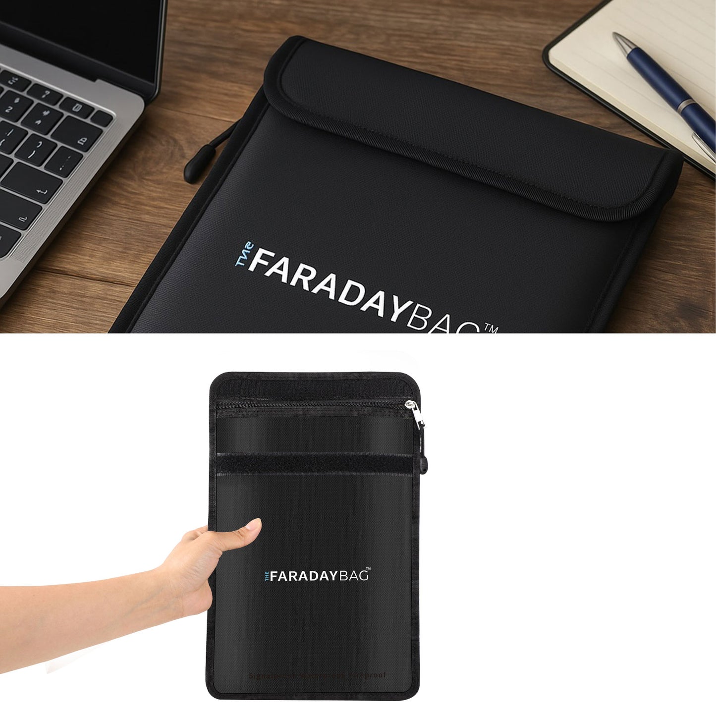 EMP Faraday Bag for Electronics & Documents 8.5" x 10.5" |-Fireproof & Waterproof
