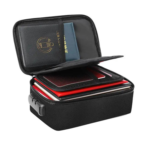 Fireproof Document Box witha Lock (23x14x10cm) – Secure & Waterproof.