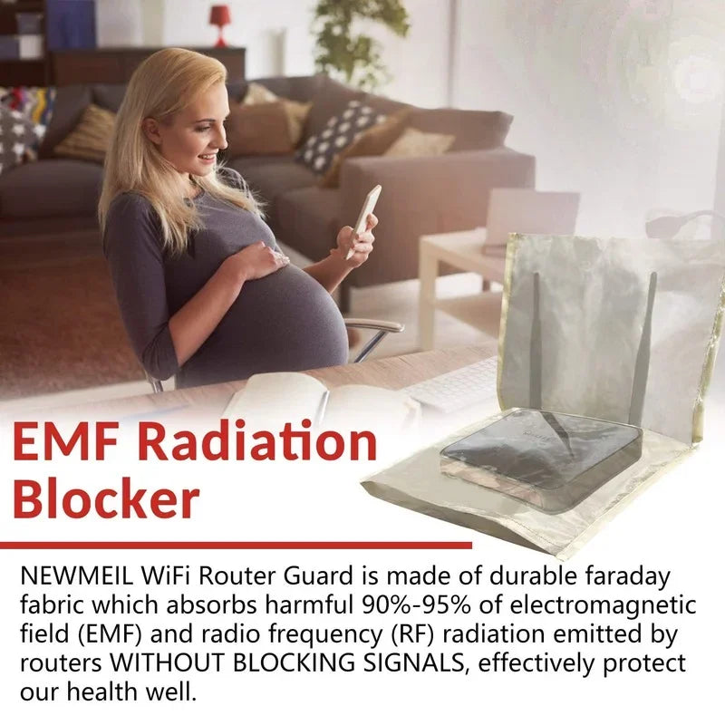 WiFi Router Guard Cover | EMF Protection | 9.8”x15.7” & 13.8”x15.7” | RF Blocking 5G Shield.