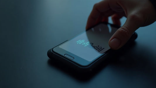 Smartphone sliding into a Faraday bag that blocks wireless signals
