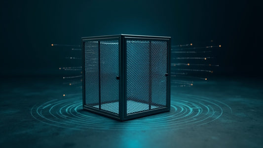 A Faraday cage deflecting electromagnetic field lines