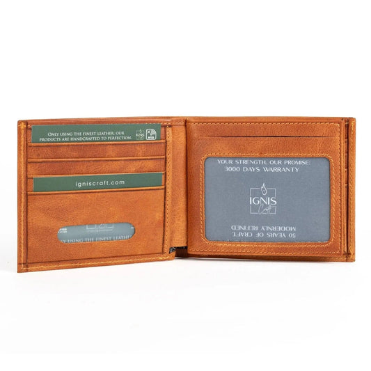 Ignis Craft Bifold Leather Wallet | Essential Amber