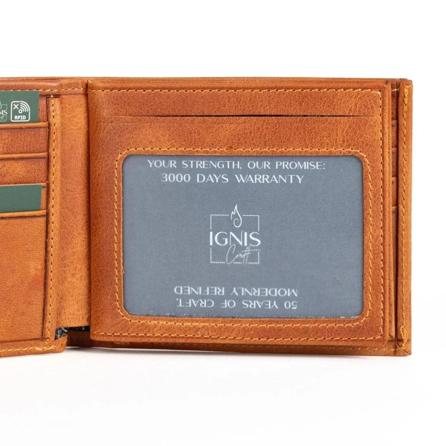 Ignis Craft Bifold Leather Wallet | Essential Amber