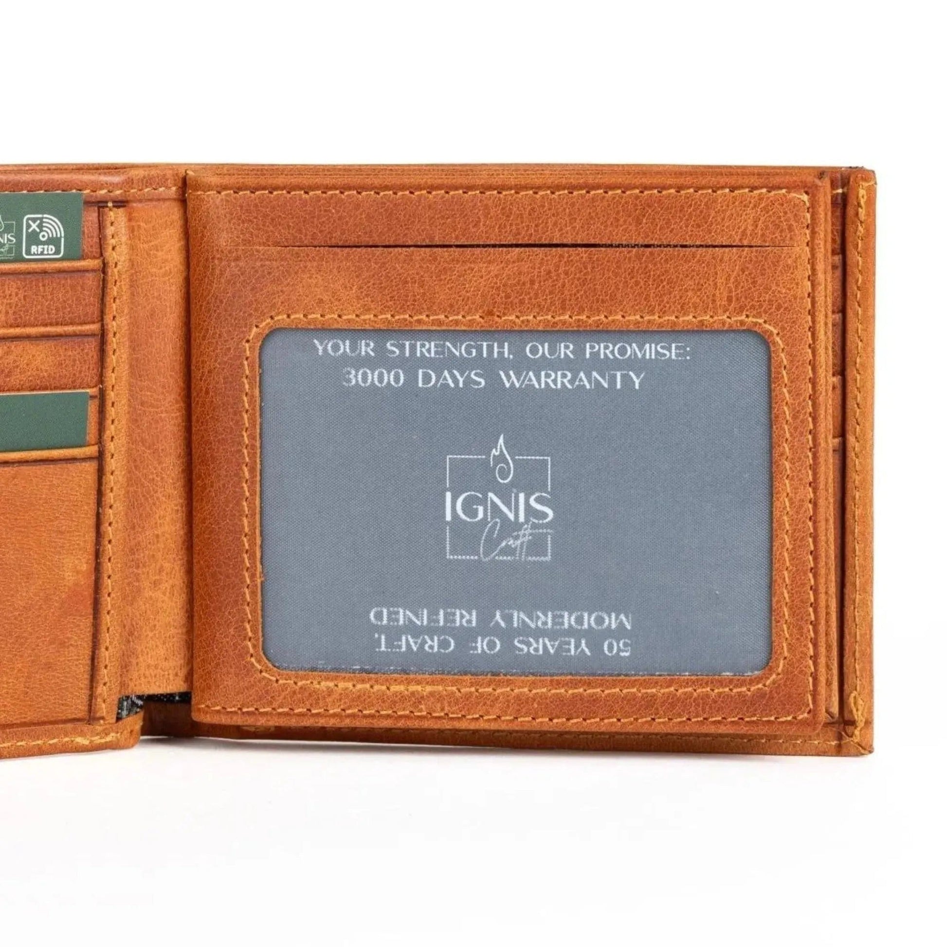 Ignis Craft Bifold Leather Wallet | Essential Amber