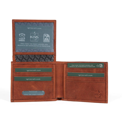 Ignis Craft Bifold Leather Wallet | Solstice 4 Amber