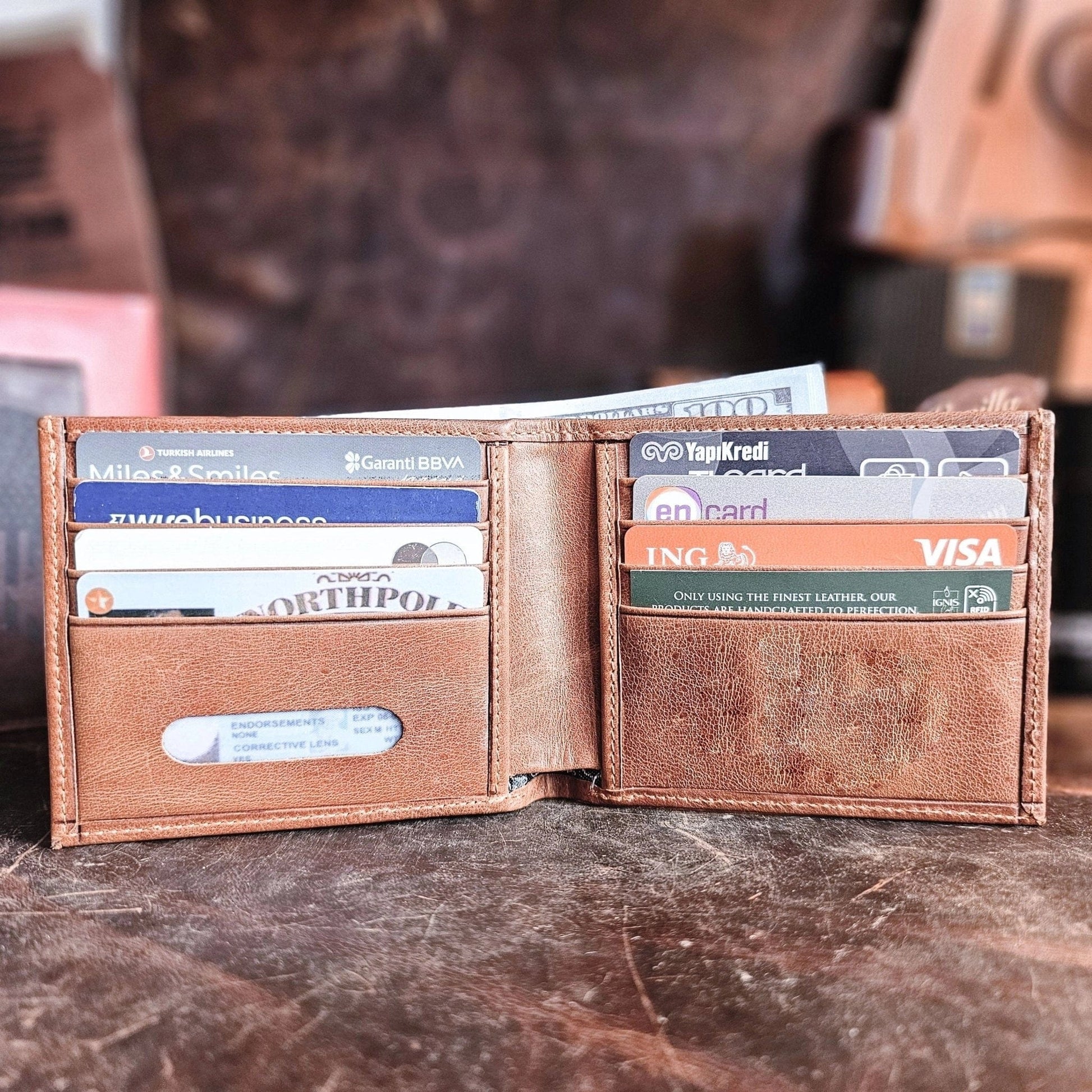 Ignis Craft Bifold Leather Wallet | Soloist Amber