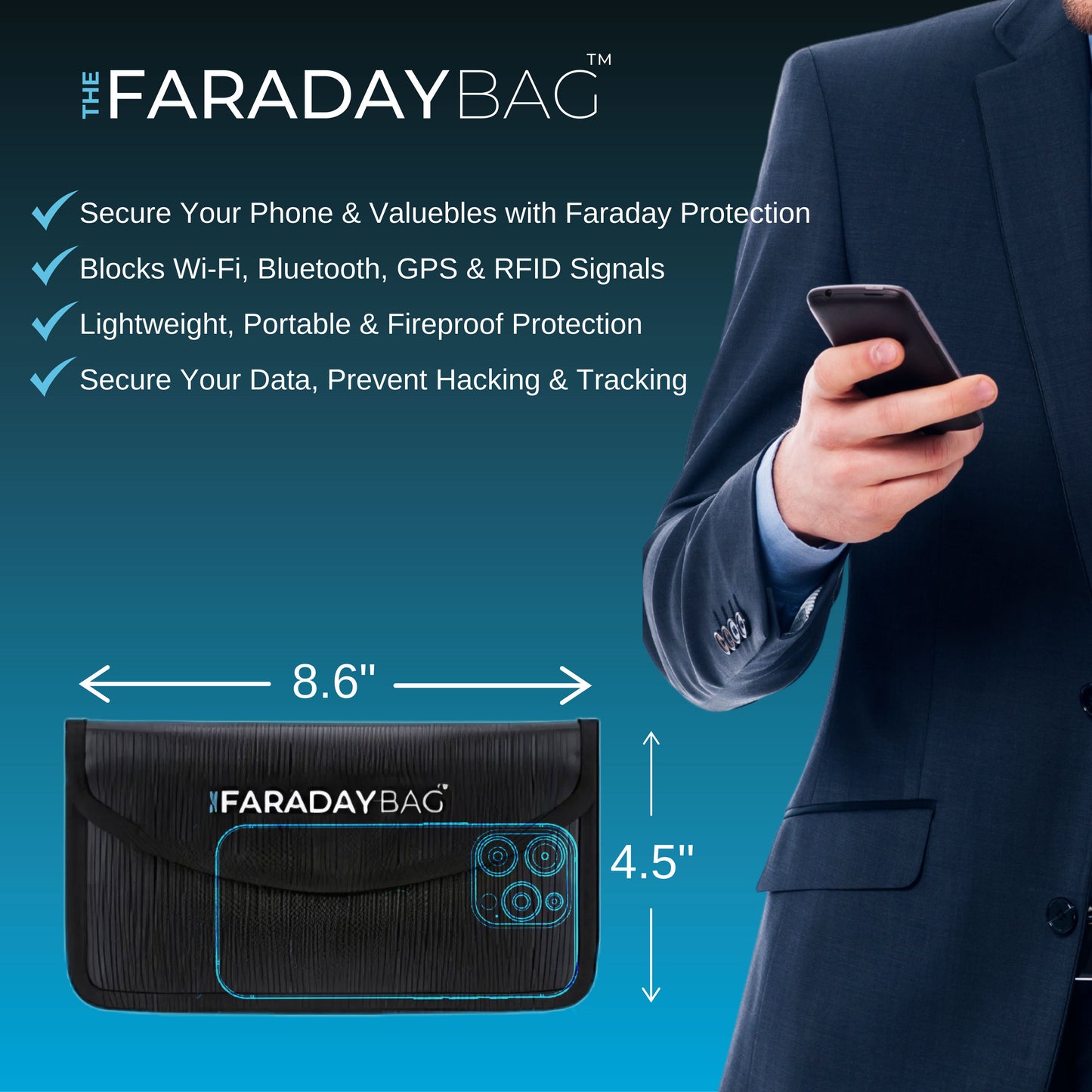 Faraday Bag 4-Pack | Fireproof, Signal Blocking & Waterproof
