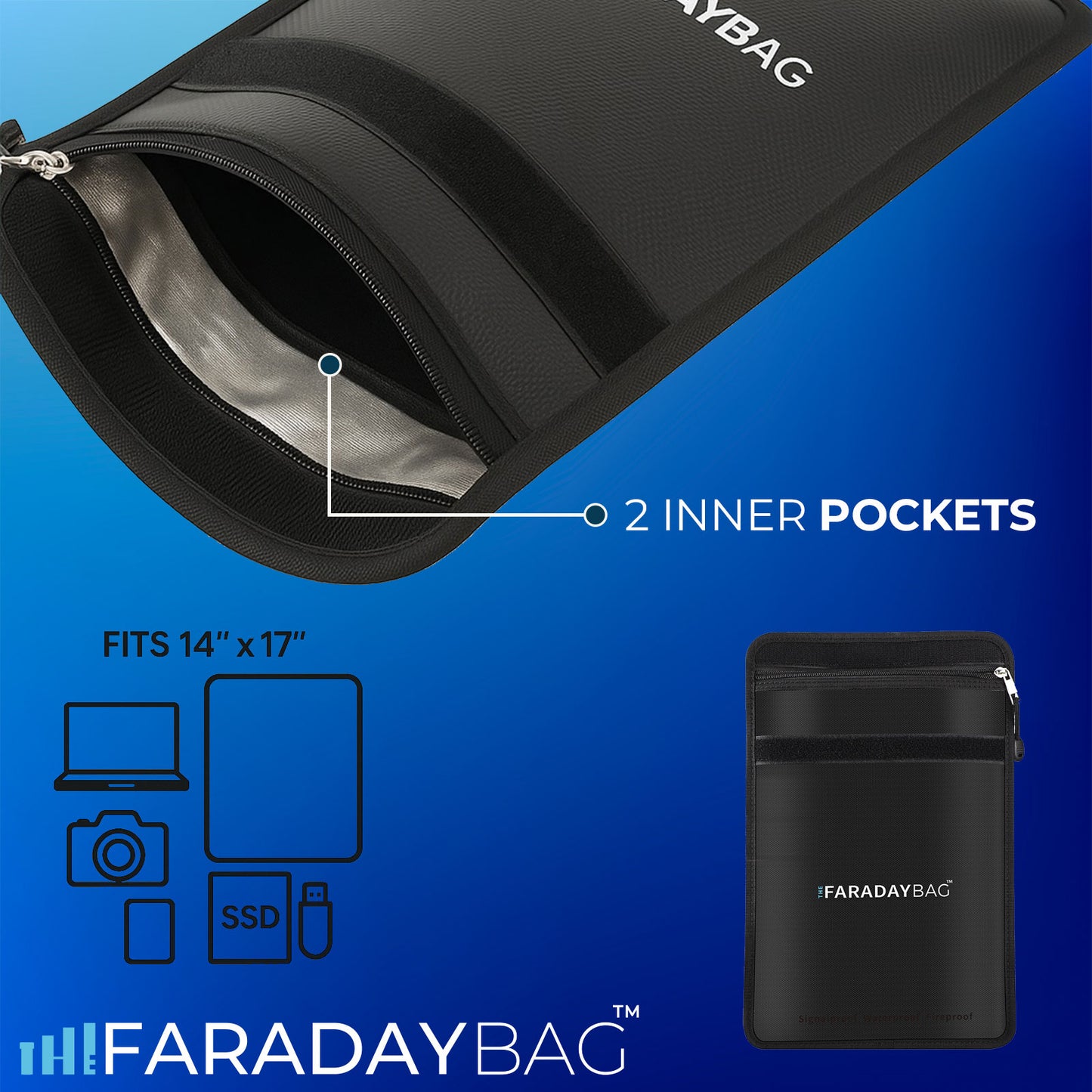 Faraday Bag 4-Pack | Fireproof, Signal Blocking & Waterproof