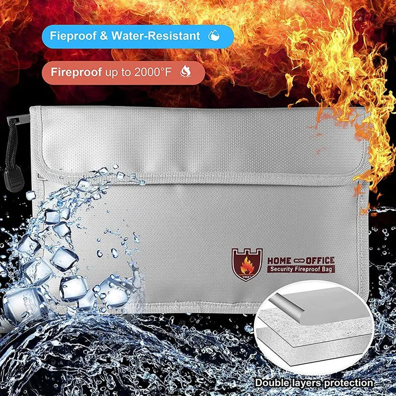 Fireproof Document Bag (27x17.5cm) – Waterproof & Secure