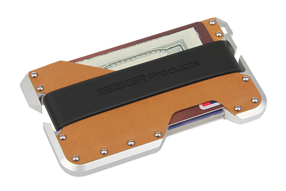 ZEEKER aluminium and leather RFID blocking card holder — view 8