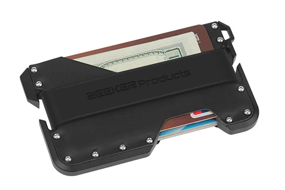 ZEEKER aluminium and leather RFID blocking card holder — view 22
