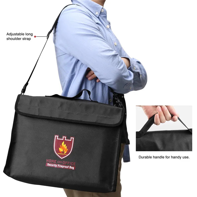 Fireproof Money & Document Bag (38x28x7.5cm) – Secure & Waterproof