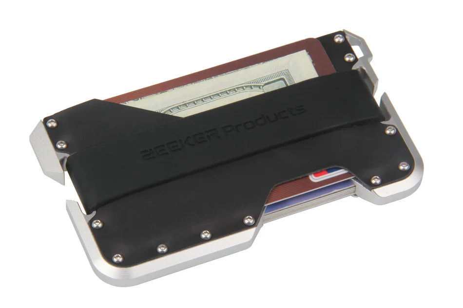 ZEEKER aluminium and leather RFID blocking card holder — view 20
