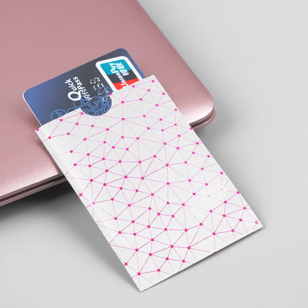 Patterned RFID blocking card sleeve with a contactless card — image 2