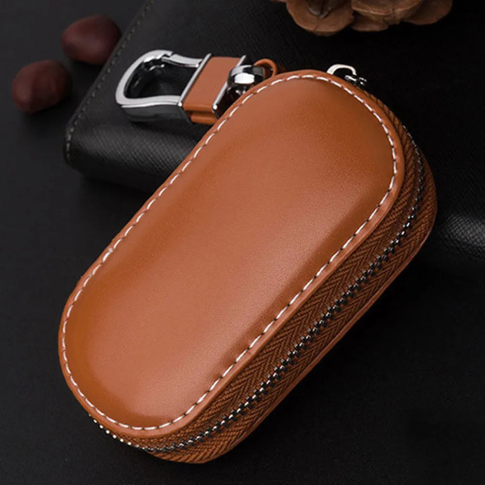 Leather Faraday Bag for Key Fob - Keyless Entry RFID Blocking Pouch