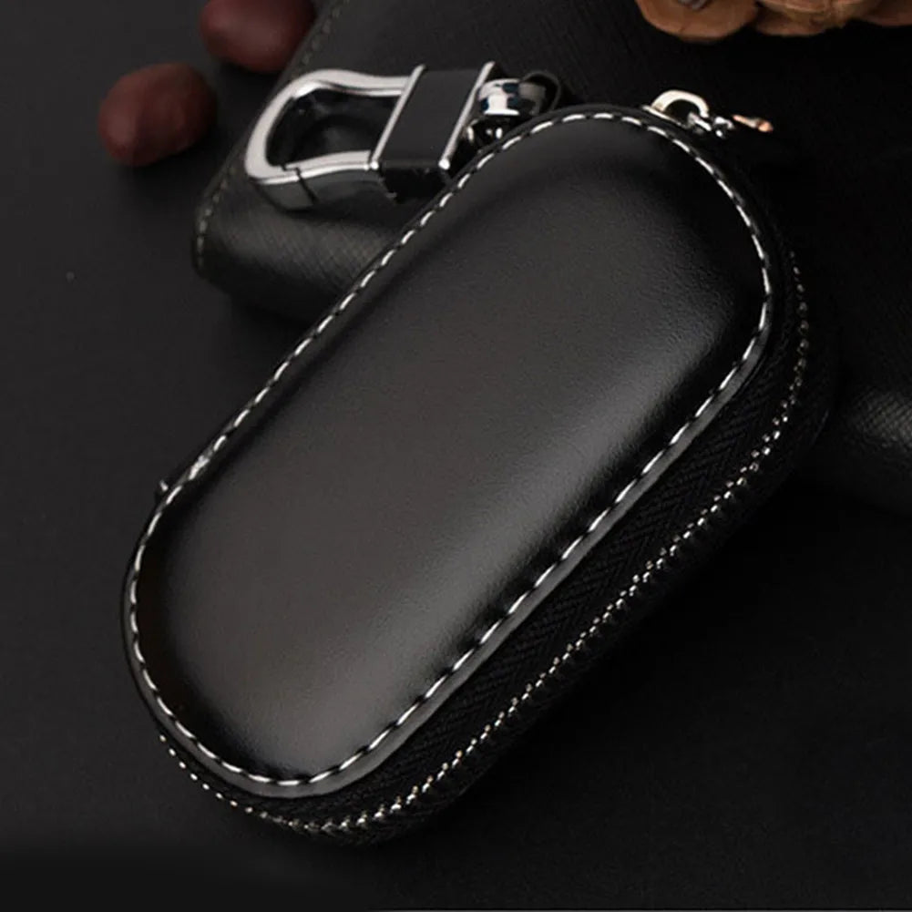 Leather Faraday Bag for Key Fob - Keyless Entry RFID Blocking Pouch