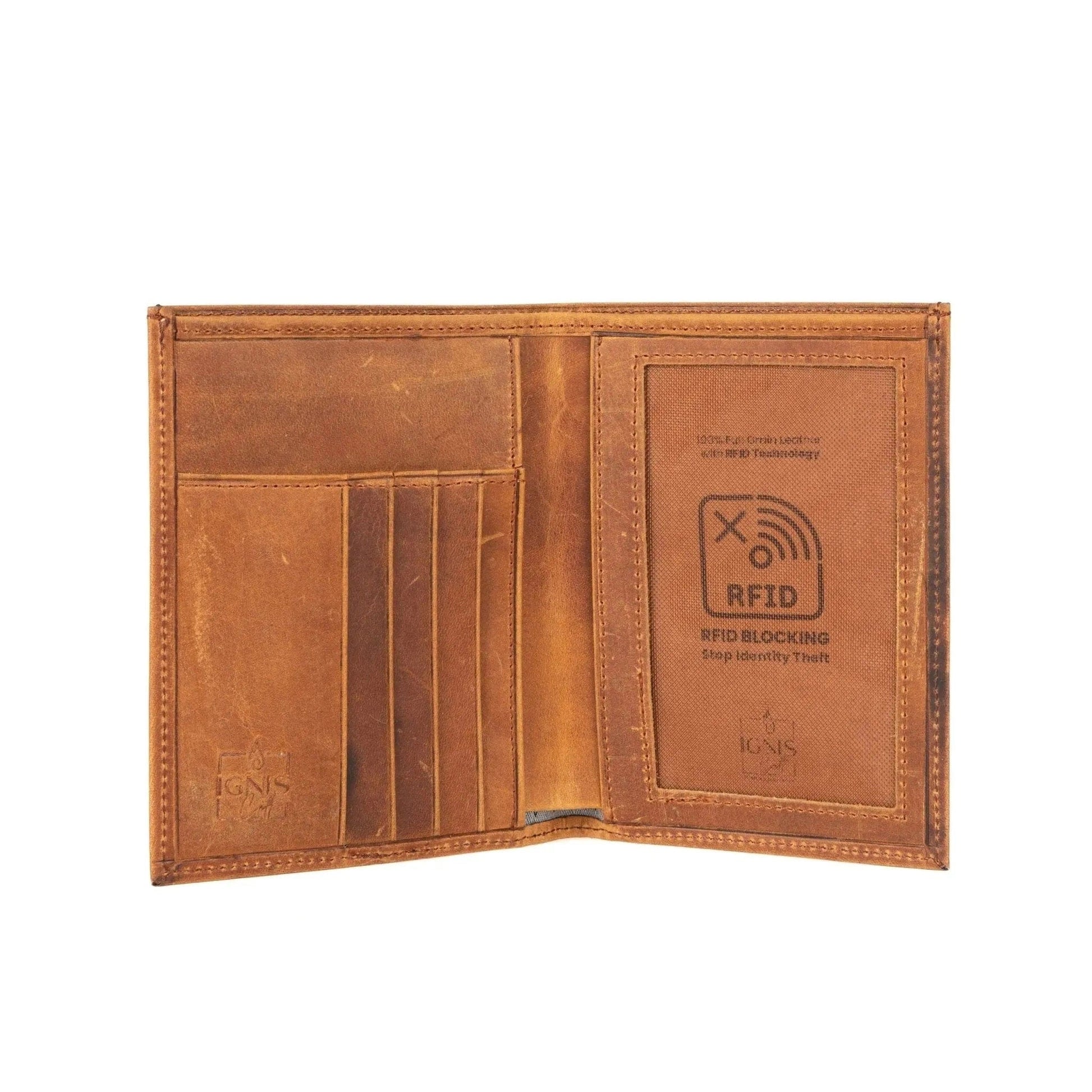 Ignis Craft Leather Passport Wallet | Voyager Amber