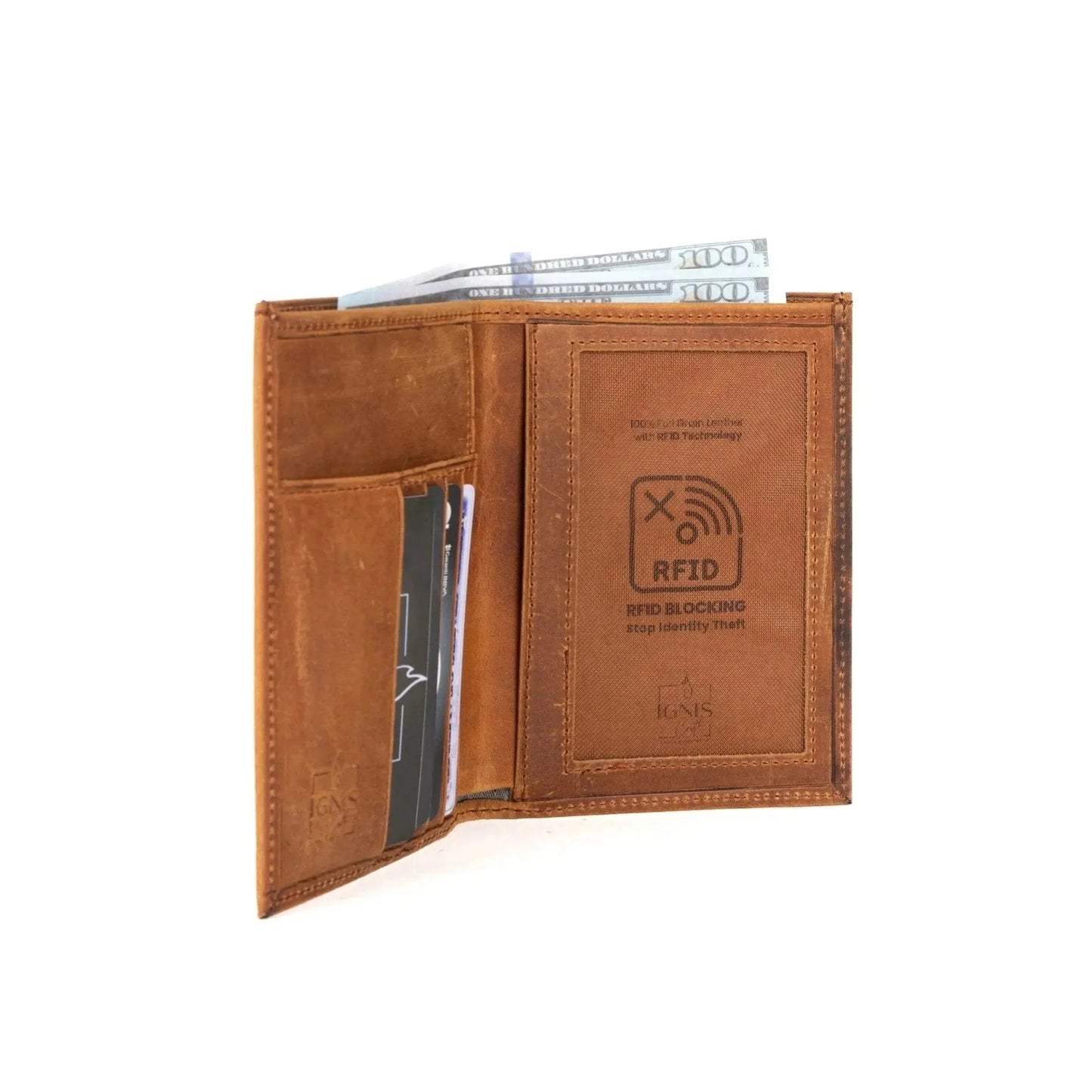 Ignis Craft Leather Passport Wallet | Voyager Amber