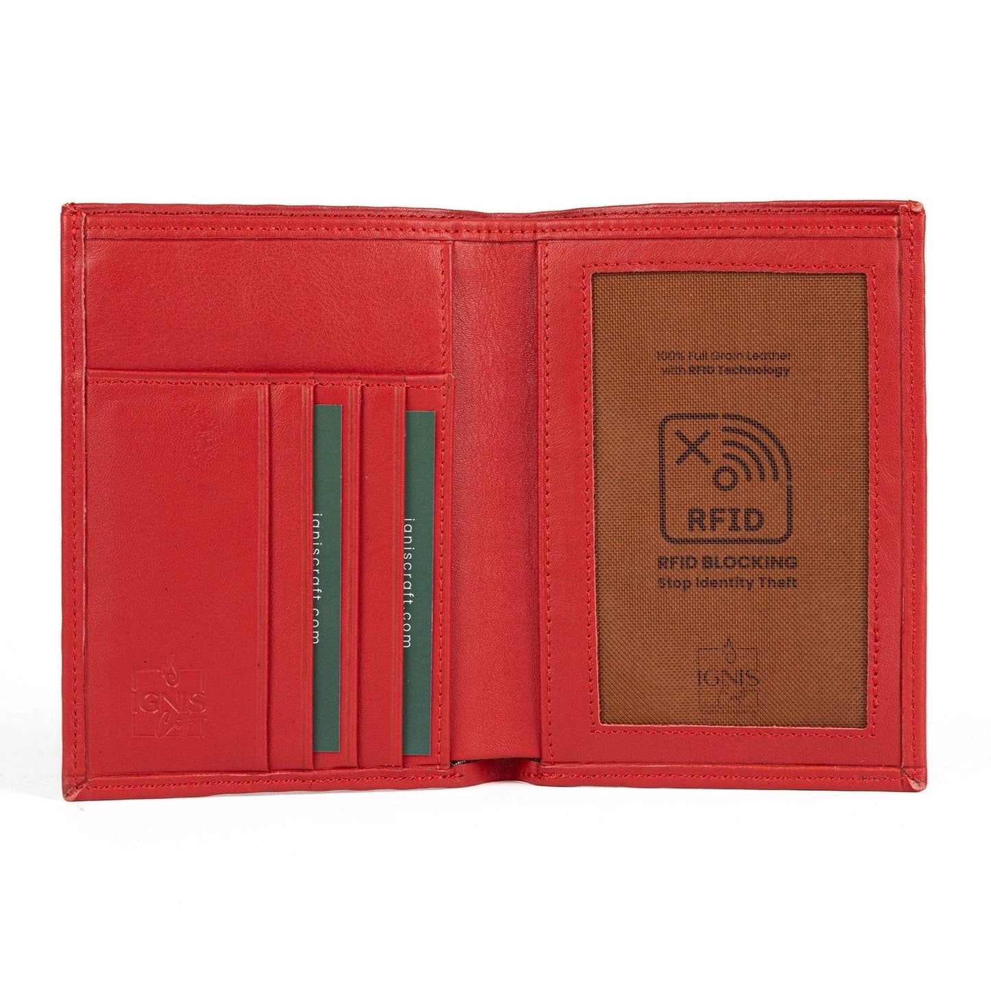 Ignis Craft Leather Passport Wallet | Voyager Ruby