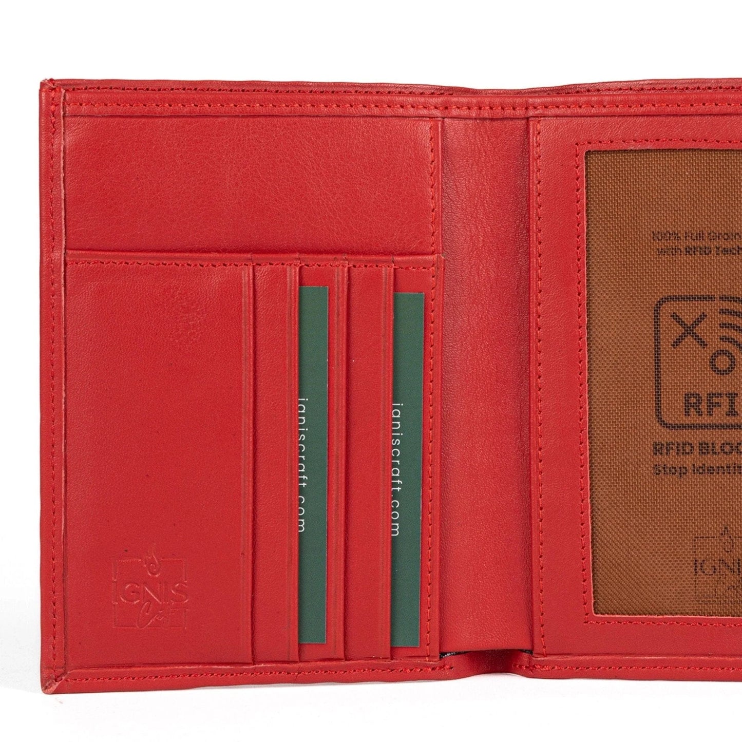 Ignis Craft Leather Passport Wallet | Voyager Ruby