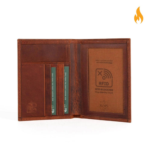 Ignis Craft Leather Passport Wallets Mens | Voyager Agate