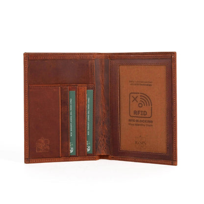 Ignis Craft Leather Passport Wallets Mens | Voyager Agate