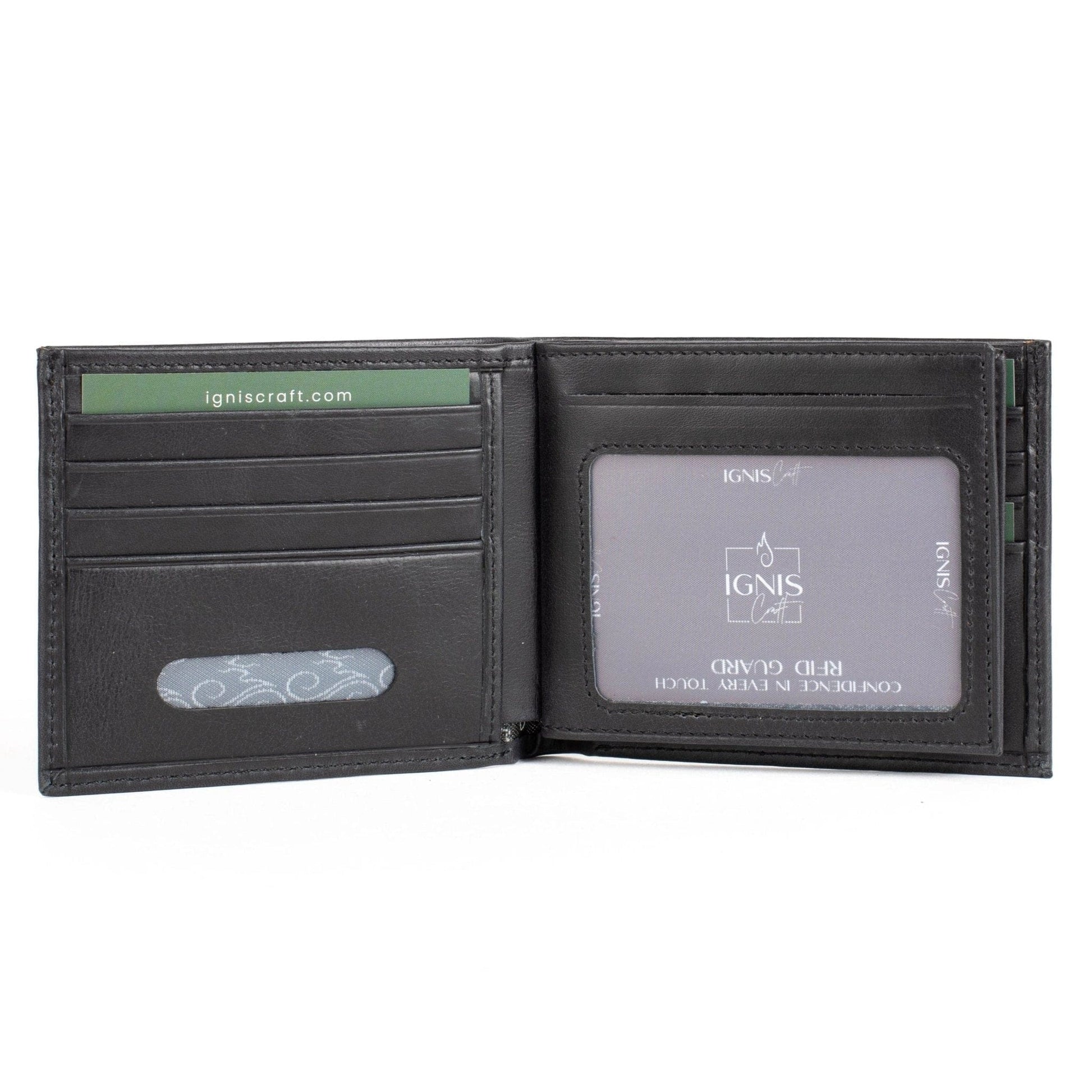 Ignis Craft Mens Leather Bifold Wallet | Essential Obsidian