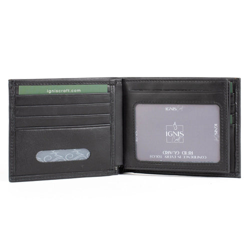 Ignis Craft Mens Leather Bifold Wallet | Essential Obsidian