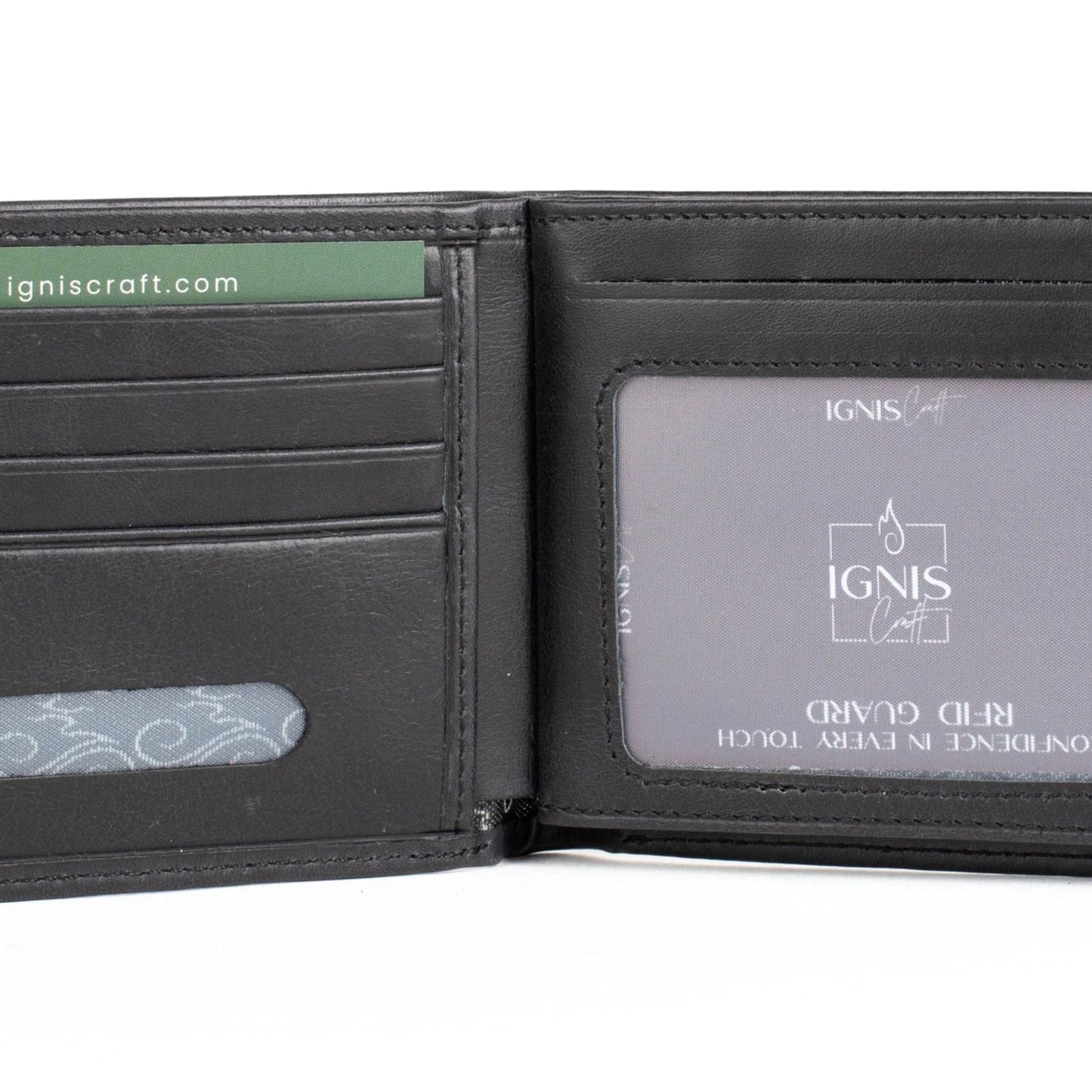 Ignis Craft Mens Leather Bifold Wallet | Essential Obsidian