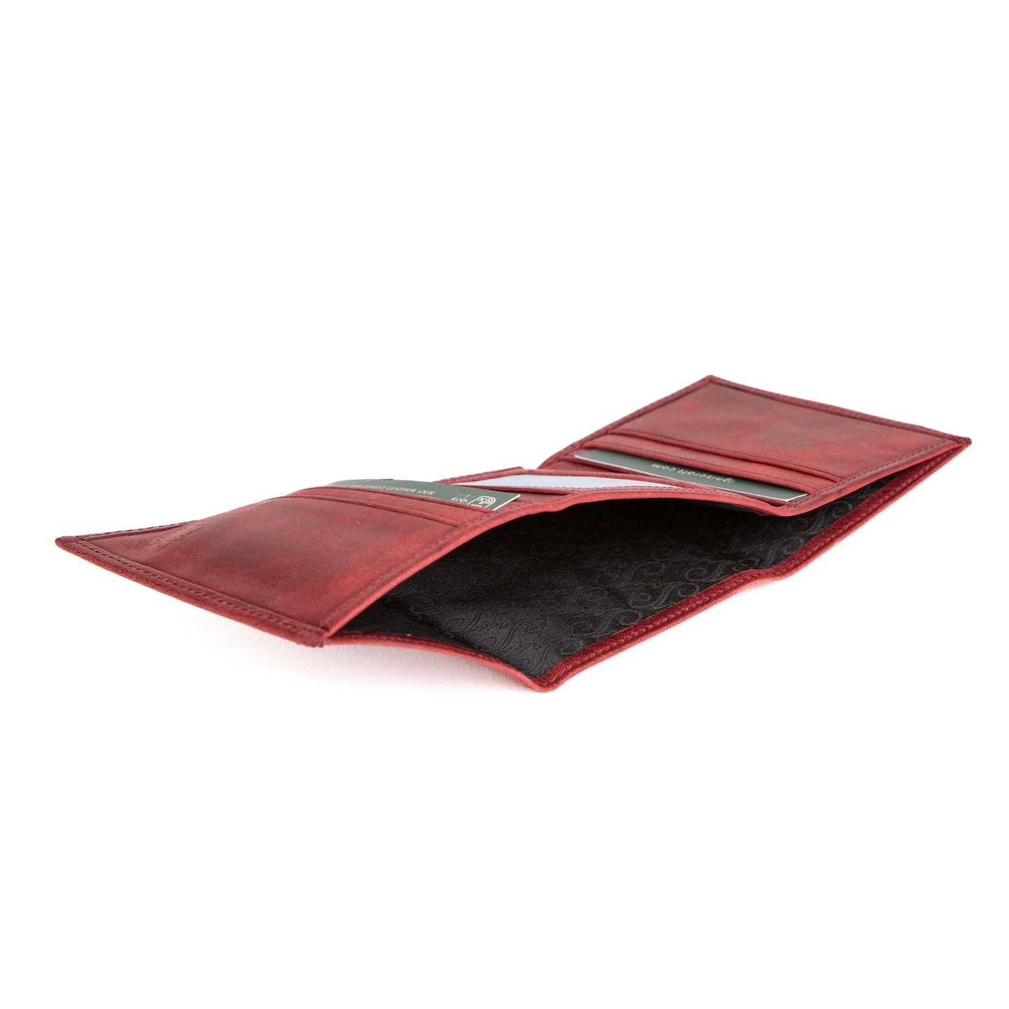 Ignis Craft Mens Trifold Leather Wallet | Apex Garnet