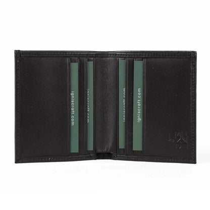 Ignis Craft Mens Vertical Bifold Slim Card Wallet | Slimline Onyx