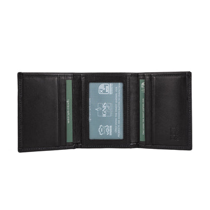 Ignis Craft Mens Trifold Leather Wallet |  Apex Onyx