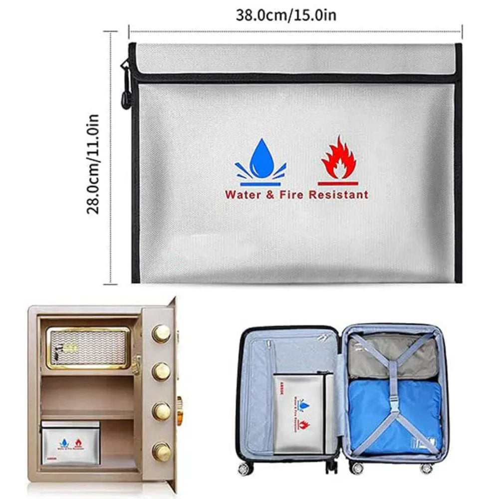 Fireproof Document Bag (A4) – Waterproof & Heat Resistant, 5 Sizes