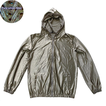 Silver Fiber Hoodie | EMF/EMI/RF & 5G Radiation Shielding Jacket