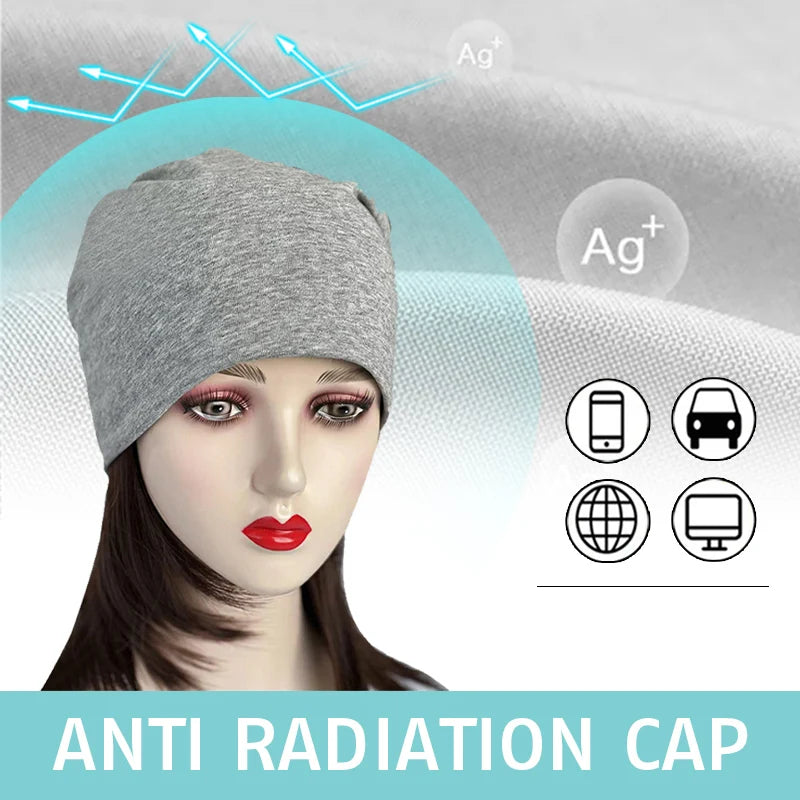 Full Silver Fiber Anti-Radiation Hat – EMF Protection Beanie for 5G & RF Shielding