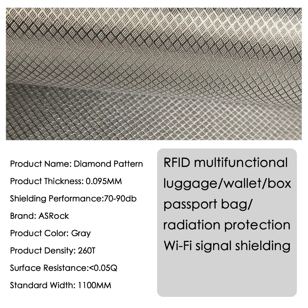Copper-nickel Faraday shielding fabric for DIY RF blocking — view 2