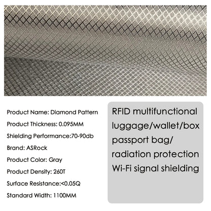 Copper-nickel Faraday shielding fabric for DIY RF blocking — view 2