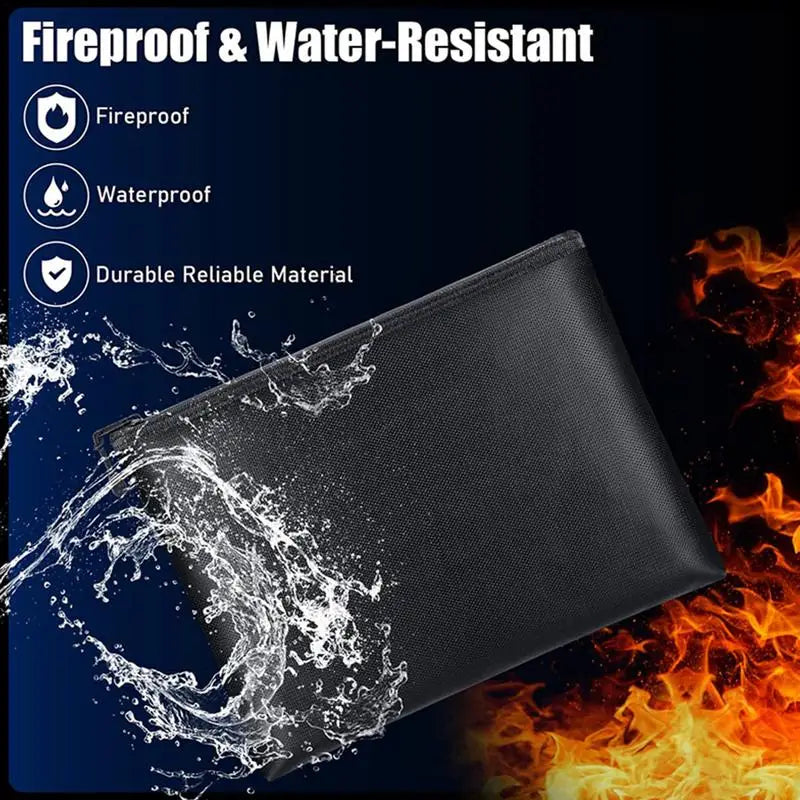 Fireproof & Waterproof Document Bag – Secure Valuables (3 Sizes)