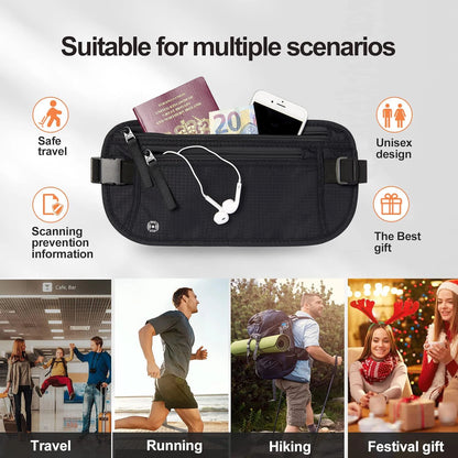 RFID Blocking Travel - RFID Blocking Travel Money Belt - Slim Passport Holder