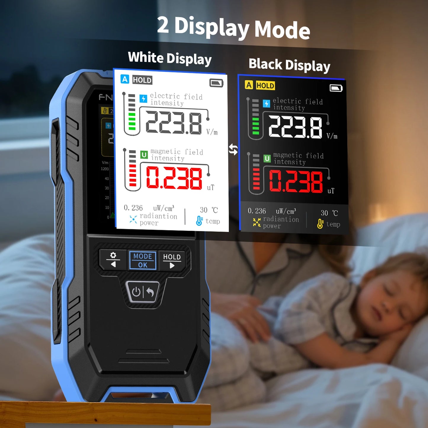 FNIRSI ERD-10 4-in-1 EMF meter with color display — view 2