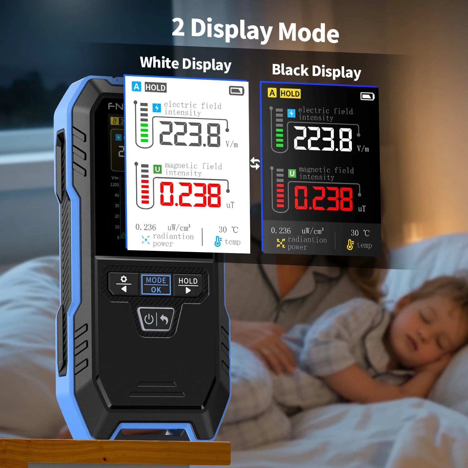 FNIRSI ERD-10 4-in-1 EMF meter with color display — view 2