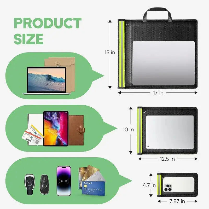 Signal de set 3pc bloquant la pochette Faraday | 23x17,5 cm | Anti-radiation et blindage RFID pour les clés de voiture et les téléphones