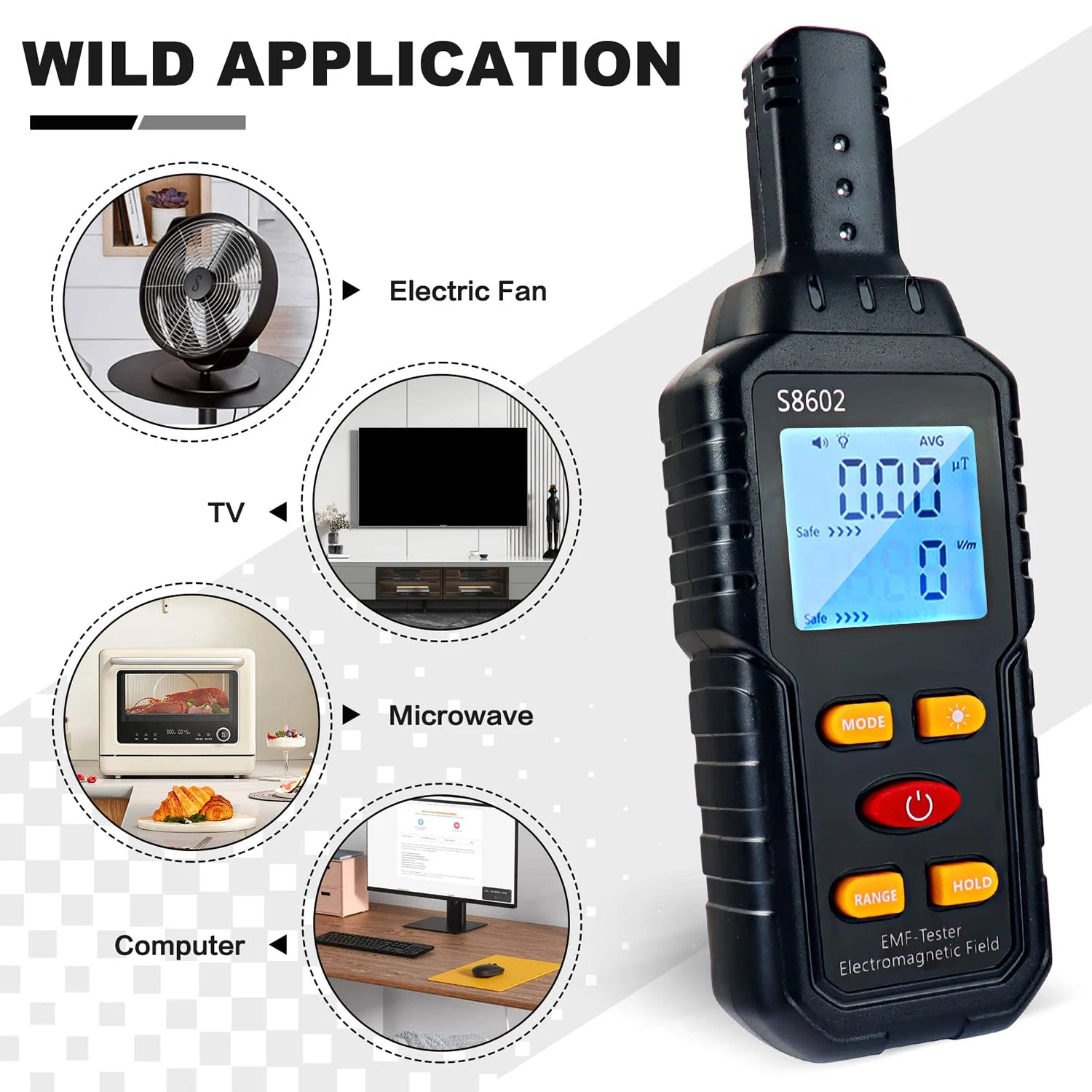 S8602 3-in-1 EMF Meter measuring electromagnetic fields — view 6