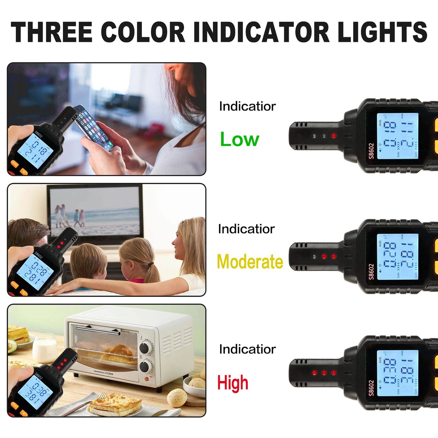 S8602 3-in-1 EMF Meter measuring electromagnetic fields — view 5