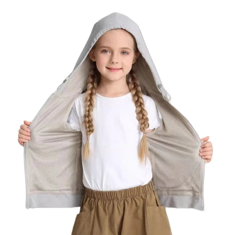 Children's EMF Shielding Hooded Vest - Silver Fiber Protection