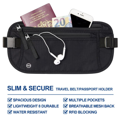 RFID Blocking Travel - RFID Blocking Travel Money Belt - Slim Passport Holder