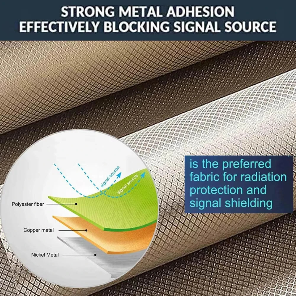 Copper-nickel Faraday shielding fabric for DIY RF blocking — view 3