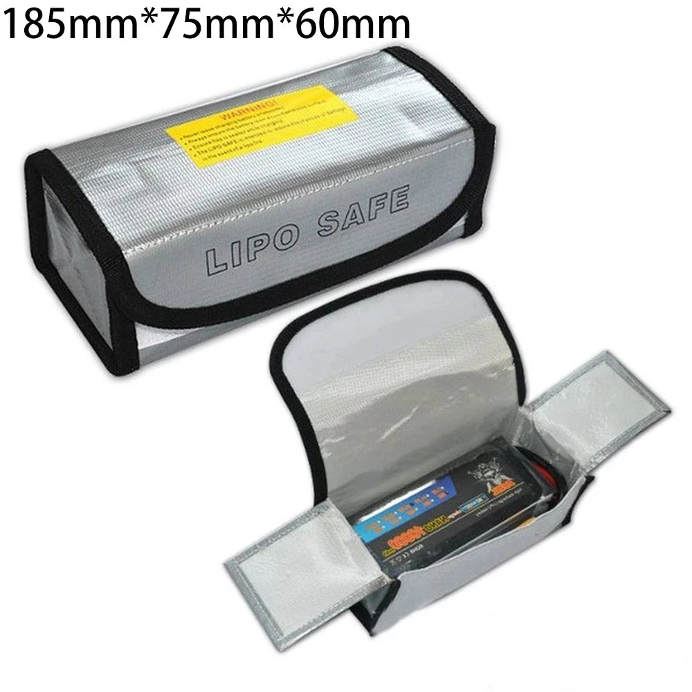 Lipo Battery Fireproof Bag (185x75x60mm) – Explosion & Heat Resistant