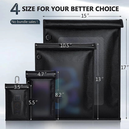 Faraday Bag for - Faraday Bag for Car Keys - Fireproof RFID Shielding Pouch