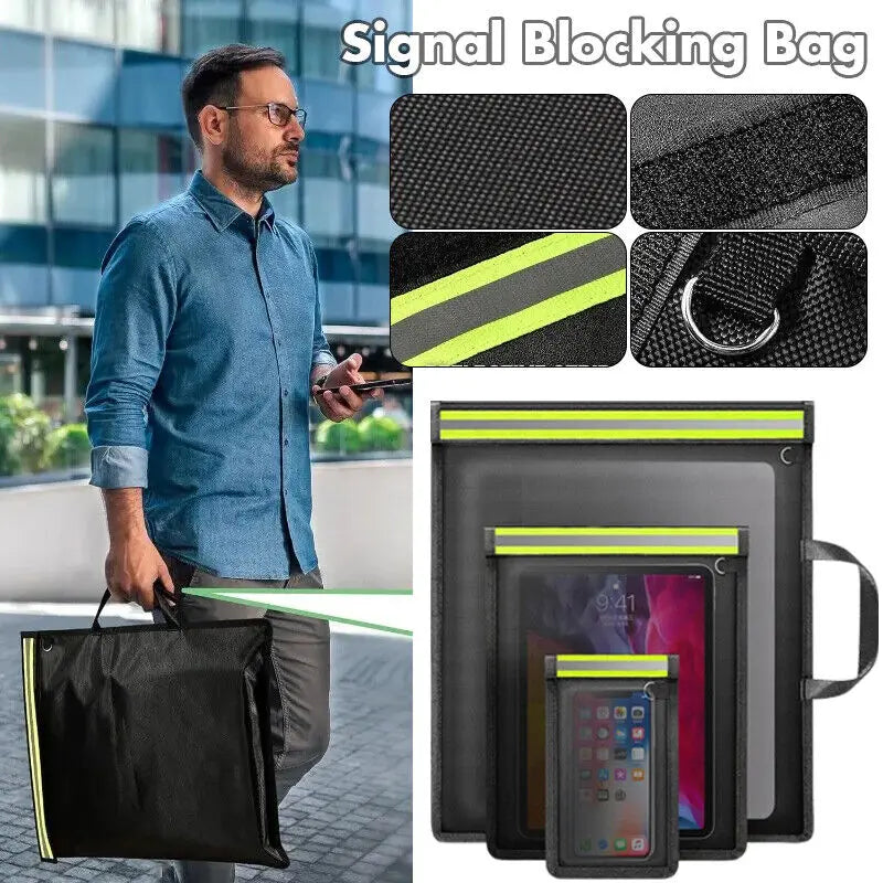 Signal de set 3pc bloquant la pochette Faraday | 23x17,5 cm | Anti-radiation et blindage RFID pour les clés de voiture et les téléphones